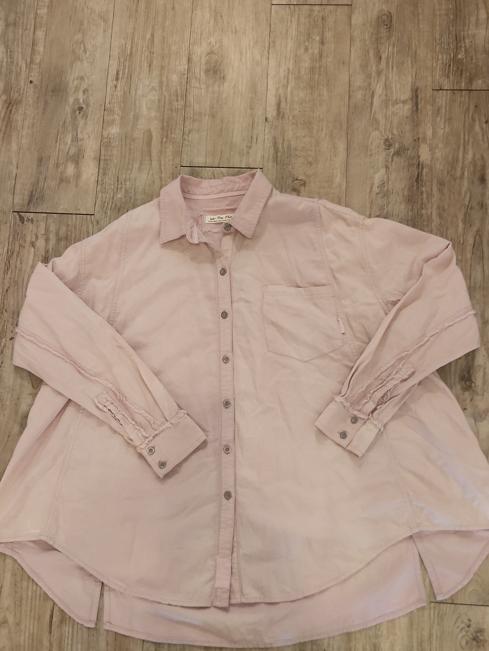 We The Free Pink Boyfriend Collared Tunic